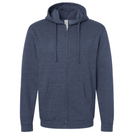 Tultex 331 Unisex Full-Zip Hooded Sweatshirt - Heather Denim | Full Source