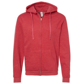 Tultex 331 Unisex Full-Zip Hooded Sweatshirt - Heather Red
