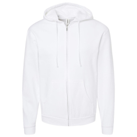 Tultex 331 Unisex Full-Zip Hooded Sweatshirt - White