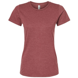 Tultex 542 Women\'s Premium Cotton Blend T-Shirt - Burgundy Heather
