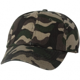 Valucap Vc300a Adult Bio-washed Classic Dad's Cap - Green Camo 