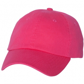 Valucap VC300A Adult Bio-Washed Classic Dad\'s Cap - Neon Pink