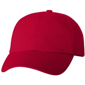 Valucap VC300A Adult Bio-Washed Classic Dad\'s Cap - Red