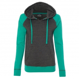 MV Sport W17127 Women's Harper Raglan Hooded Sweatshirt - Jade