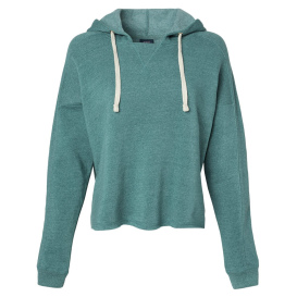 MV Sport W23101 Women\'s Angel Fleece Crop Hooded Sweatshirt - Mallard Green 