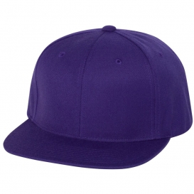 YP Classics 6089M Wool Blend Flat Bill Snapback Cap - Purple