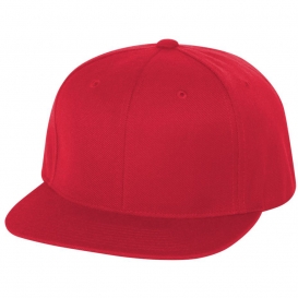 YP Classics 6089M Wool Blend Flat Bill Snapback Cap - Red