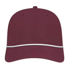 Cap America i7256 Athletic Rope Cap - Merlot/White 