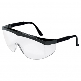 MCR Safety SS010 SS1 Safety Glasses - Black Frame - Clear Uncoated Lens