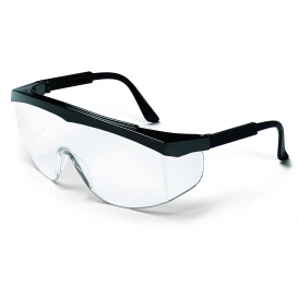 Crews SS110 Stratos Safety Glasses - Black Frame - Clear Lens