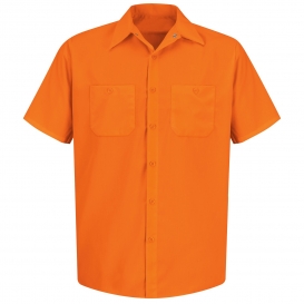 Red Kap SS24 Enhanced Visibility Work Shirt - Short Sleeve - Fluorescent Orange