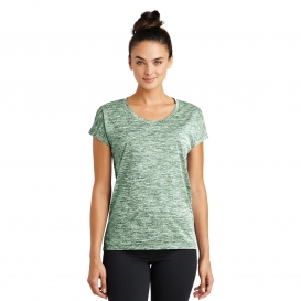 Sport-Tek LST390 Ladies PosiCharge Electric Heather Sporty Tee - Forest Green Electric