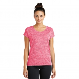 Sport-Tek LST390 Ladies PosiCharge Electric Heather Sporty Tee - Power Pink Electric