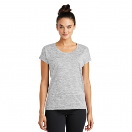 Sport-Tek LST390 Ladies PosiCharge Electric Heather Sporty Tee - Silver Electric