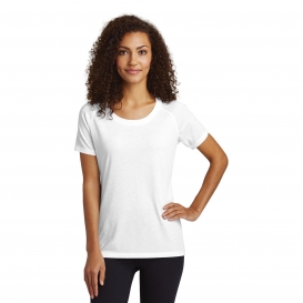 Sport-Tek LST400 Ladies PosiCharge Tri-Blend Wicking Raglan Tee - White
