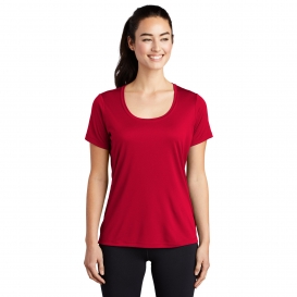 Sport-Tek LST420 Ladies Posi-UV Pro Scoop Neck Tee - True Red