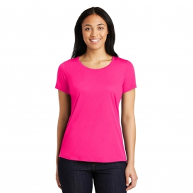 Sport-Tek LST450 Ladies PosiCharge Competitor Cotton Touch Tee - Neon Pink
