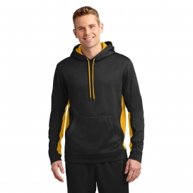 Sport-Tek ST235 Sport-Wick Fleece Colorblock Hooded Pullovers - Black/Gold