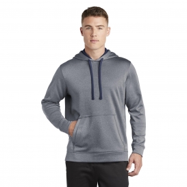 Sport-Tek ST264 PosiCharge Sport-Wick Heather Fleece Hooded Pullover - True Navy Heather