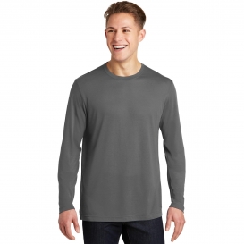 Sport-Tek ST450LS Long Sleeve PosiCharge Competitor Cotton Touch Tee - Dark Smoke Grey