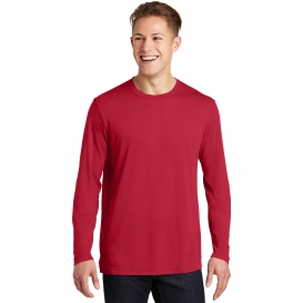Sport-Tek ST450LS Long Sleeve PosiCharge Competitor Cotton Touch Tee - Deep Red