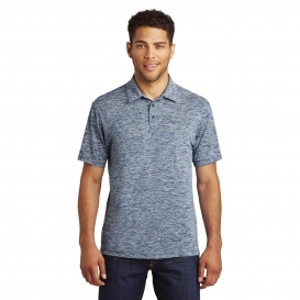 Sport-Tek ST590 PosiCharge Electric Heather Polo - True Navy Electric