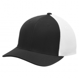 Sport-Tek STC40 Flexfit Air Mesh Back Cap - Black/White