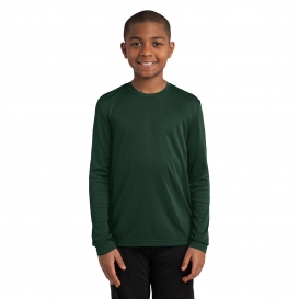 Sport-Tek YST350LS Youth Long Sleeve PosiCharge Competitor Tee - Forest Green