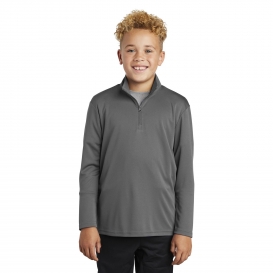 Sport-Tek YST357 Youth PosiCharge Competitor 1/4-Zip Pullover - Grey Concrete