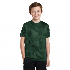 Sport-Tek YST370 Youth CamoHex Tee - Forest Green