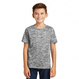Sport-Tek YST390 Youth PosiCharge Electric Heather Tee - Black Electric