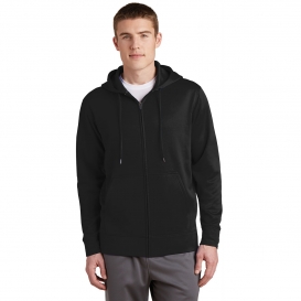 Sport-Tek ST238 Sport-Wick Fleece Full-Zip Hooded Jacket - Black