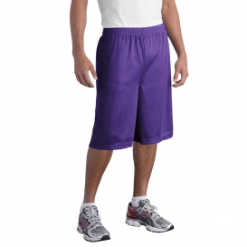 Sport-Tek ST511 Extra Long PosiCharge Classic Mesh Shorts - Purple
