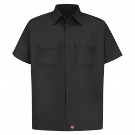 Red Kap ST62 Men\'s Utility Uniform Shirt - Short Sleeve - Black