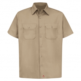 Red Kap ST62 Men\'s Utility Uniform Shirt - Short Sleeve - Khaki