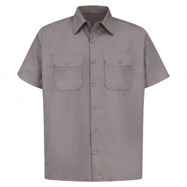 Red Kap ST62 Men\'s Utility Uniform Shirt - Short Sleeve - Silver