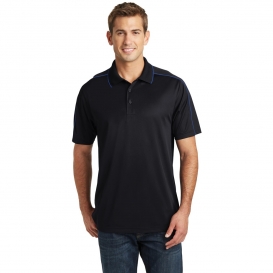 Sport-Tek ST653 Micropique Sport-Wick Piped Polo - Black/True Royal