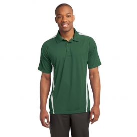 Sport-Tek ST685 PosiCharge Micro-Mesh Colorblock Polo - Forest Green/White