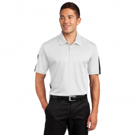 Sport-Tek ST695 PosiCharge Active Textured Colorblock Polo - White/Grey