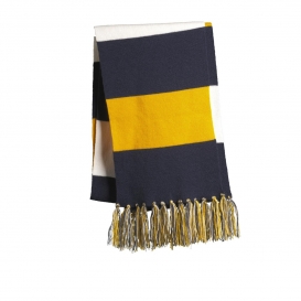 Sport-Tek STA02 Spectator Scarf - True Navy/Gold/White