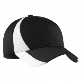 Sport-Tek STC11 Dry Zone Nylon Colorblock Cap - Black/White