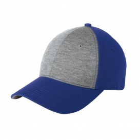 Sport-Tek STC18 Jersey Front Cap - Vintage Heather/True Royal