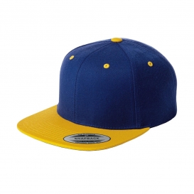 Sport-Tek STC19 YuPoong Flat Bill Snapback Cap - True Royal/Gold