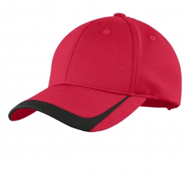 Sport-Tek STC24 Pique Colorblock Cap - True Red/Black