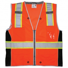 River City SURVCL2O Type R Class 2 Heavy Duty Mesh Surveyor Safety Vest - Orange