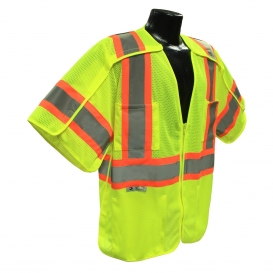 Radians SV24-3GM Breakaway Type R Class 3 Surveyor Safety Vest - Yellow/Lime