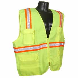 Radians SV61-NZGD Economy Solid Front Mesh Back Surveyor Safety Vest - Yellow/Lime