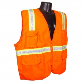 Radians SV61-NZOD Economy Solid Front Mesh Back Surveyor Safety Vest - Orange
