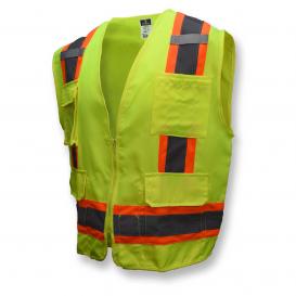 Radians SV62-2ZGT Type R Class 2 Solid Twill Heavy Duty Surveyor Safety Vest - Yellow/Lime