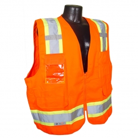 Radians SV62-2ZOT Type R Class 2 Solid Twill Heavy Duty Surveyor Safety Vest - Orange
